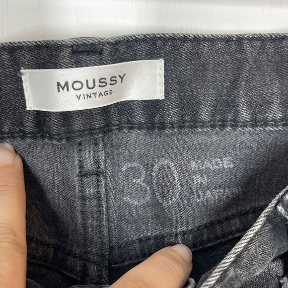 Moussy Vintage Ankle Fray Jeans Women's Size 30 Westcliffe Skinny Light Black - Picture 8 of 9